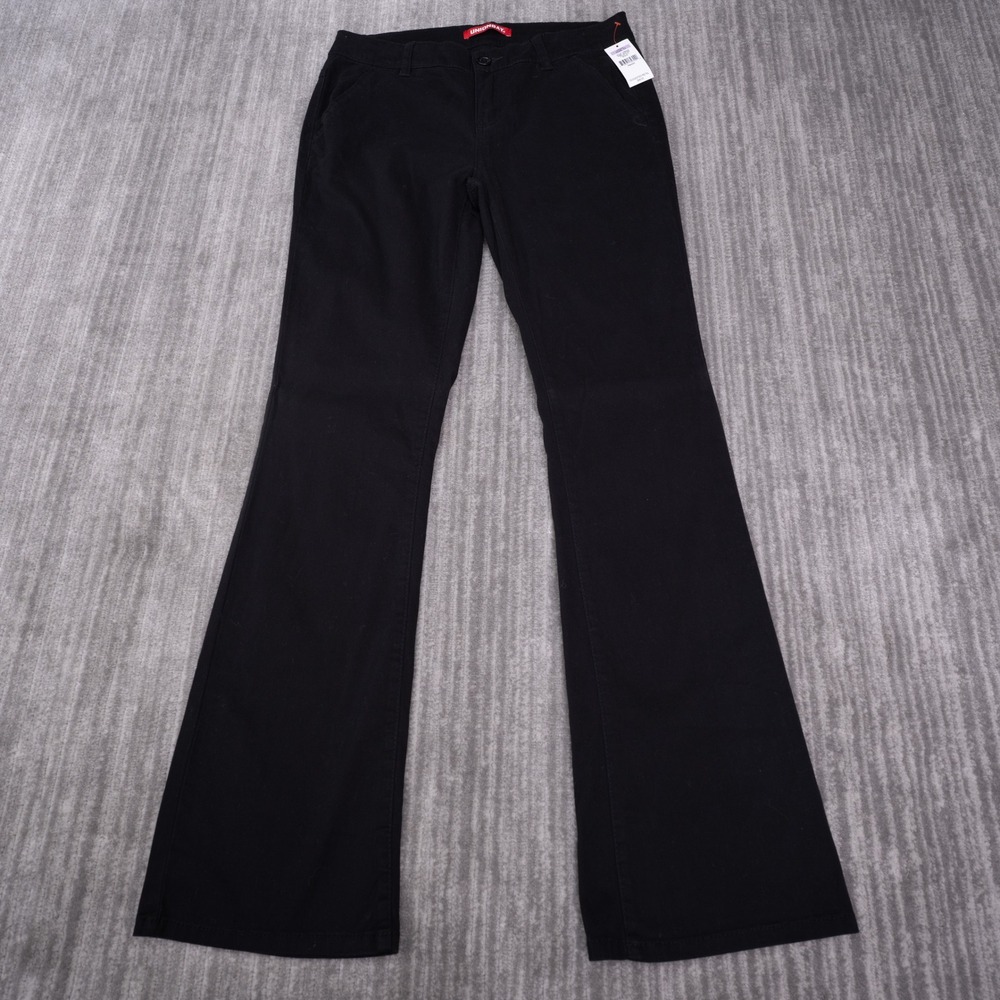 Unionbay Flare Pants Juniors 11 Black New Heather Stretch Cotton Trousers